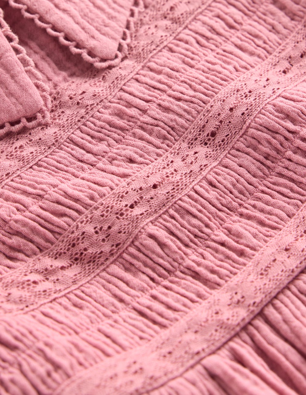 Double Cloth Collared Dress - Pink Heather