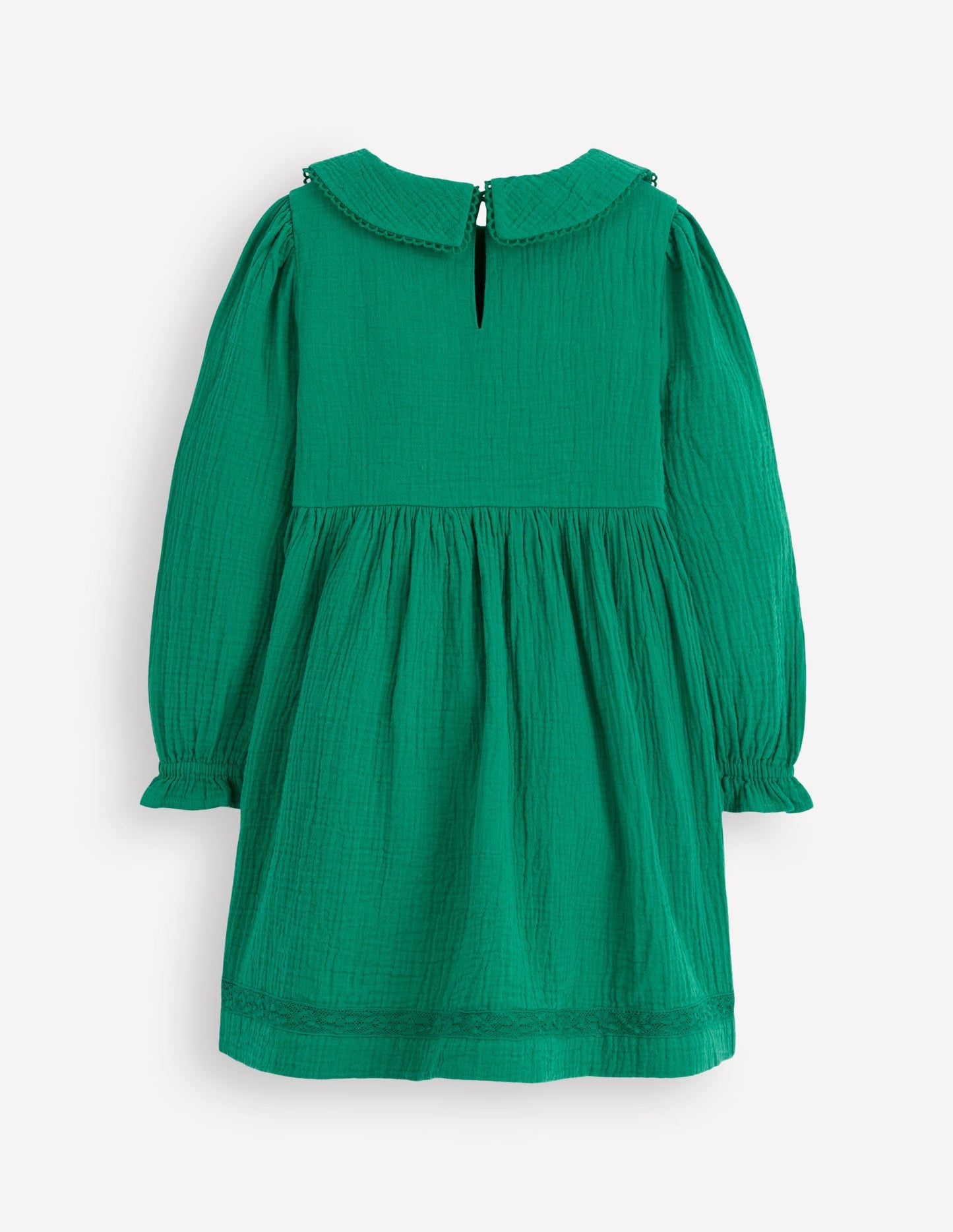 Double Cloth Collared Dress - Shady Green