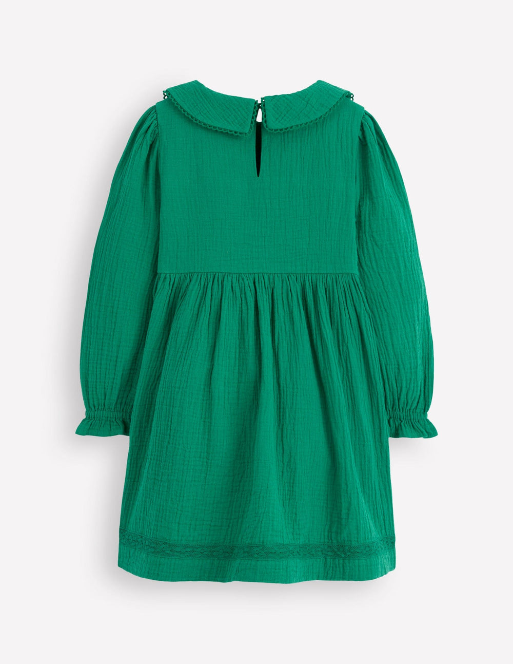 Double Cloth Collared Dress - Shady Green