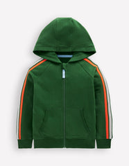 Rainbow Zip - up Hoody - Pine Green