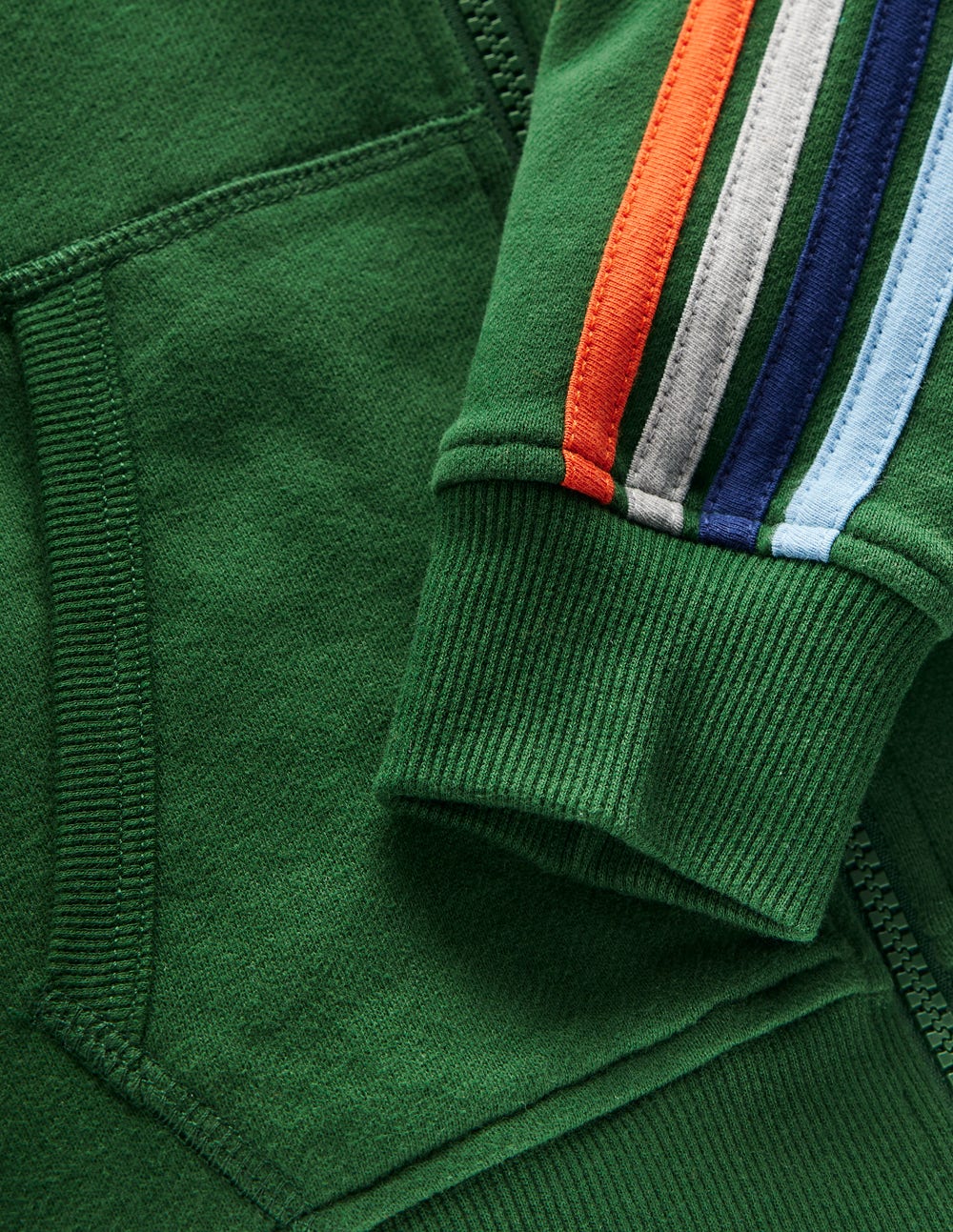 Rainbow Zip - up Hoody - Pine Green