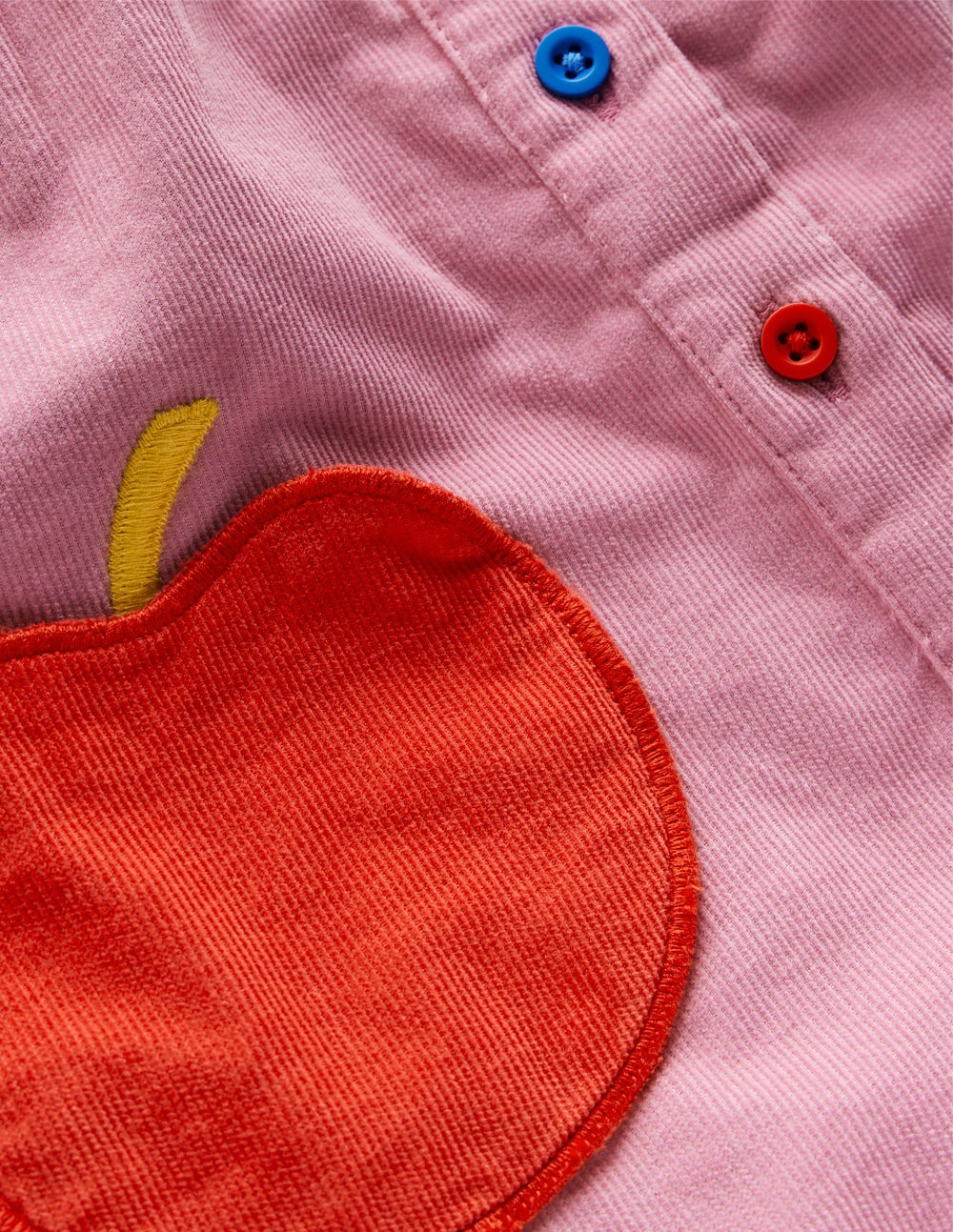 Woven Pinny Dress Set - Pink Apple