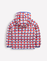 Pack - away Padded Jacket - Poppy Red Geo Heart