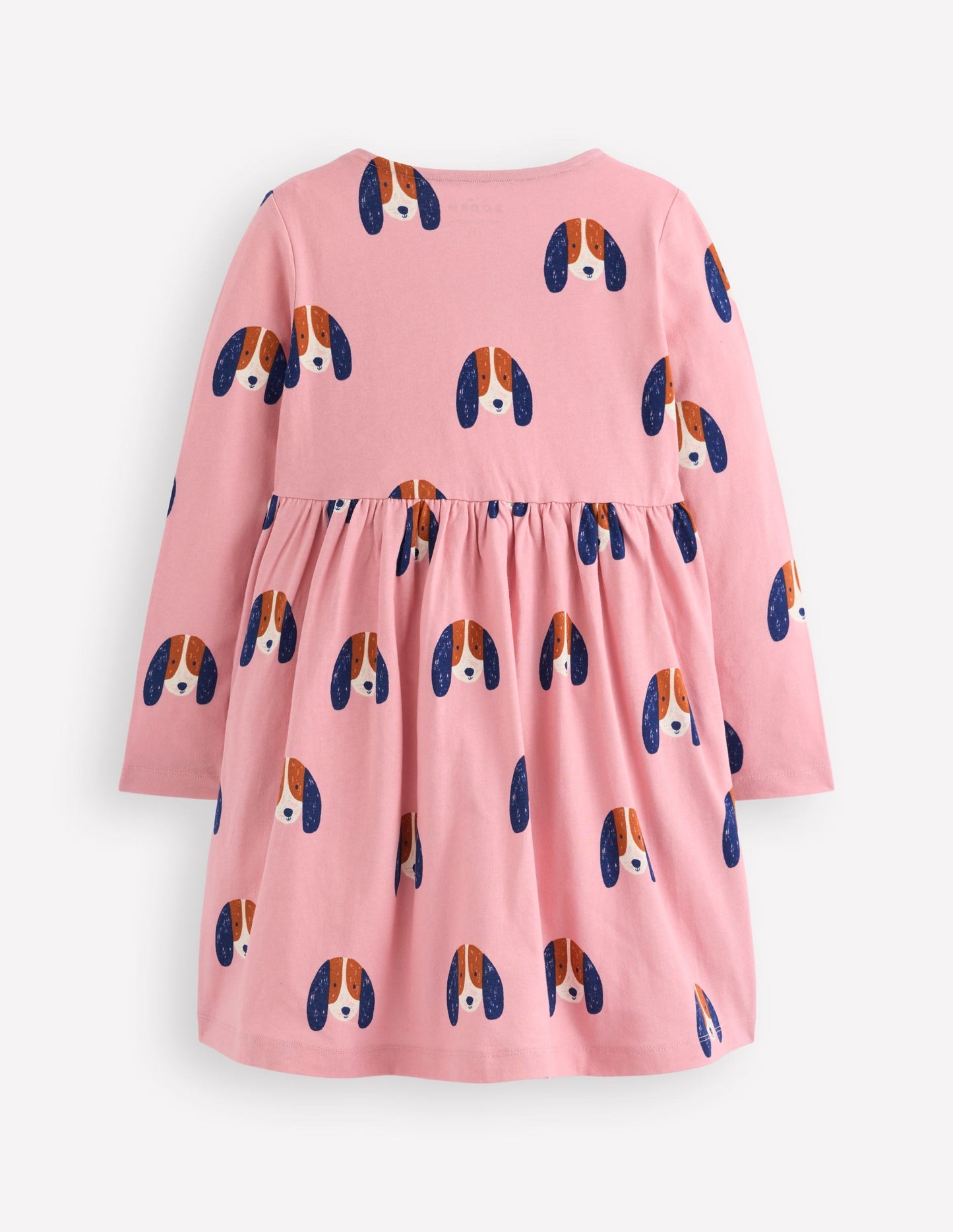 Heart Pocket Fun Jersey Dress - Vintage Pink Spaced Pups