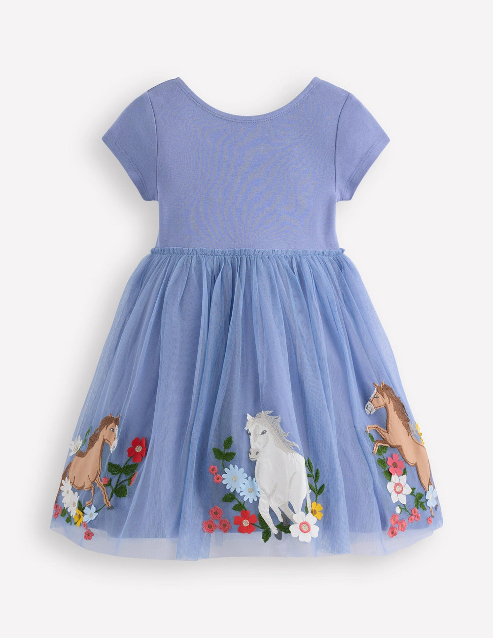 Ami Applique Tulle Dress - Pale Blue Chicks