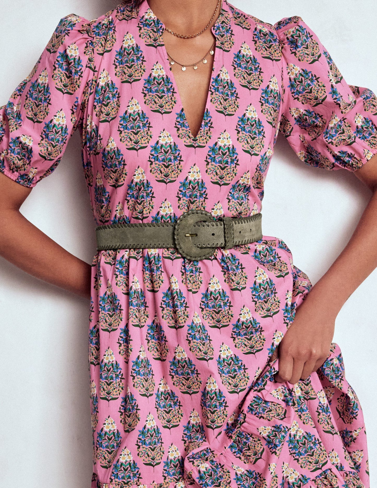 Covered Whipstitch Belt - Deep Olive