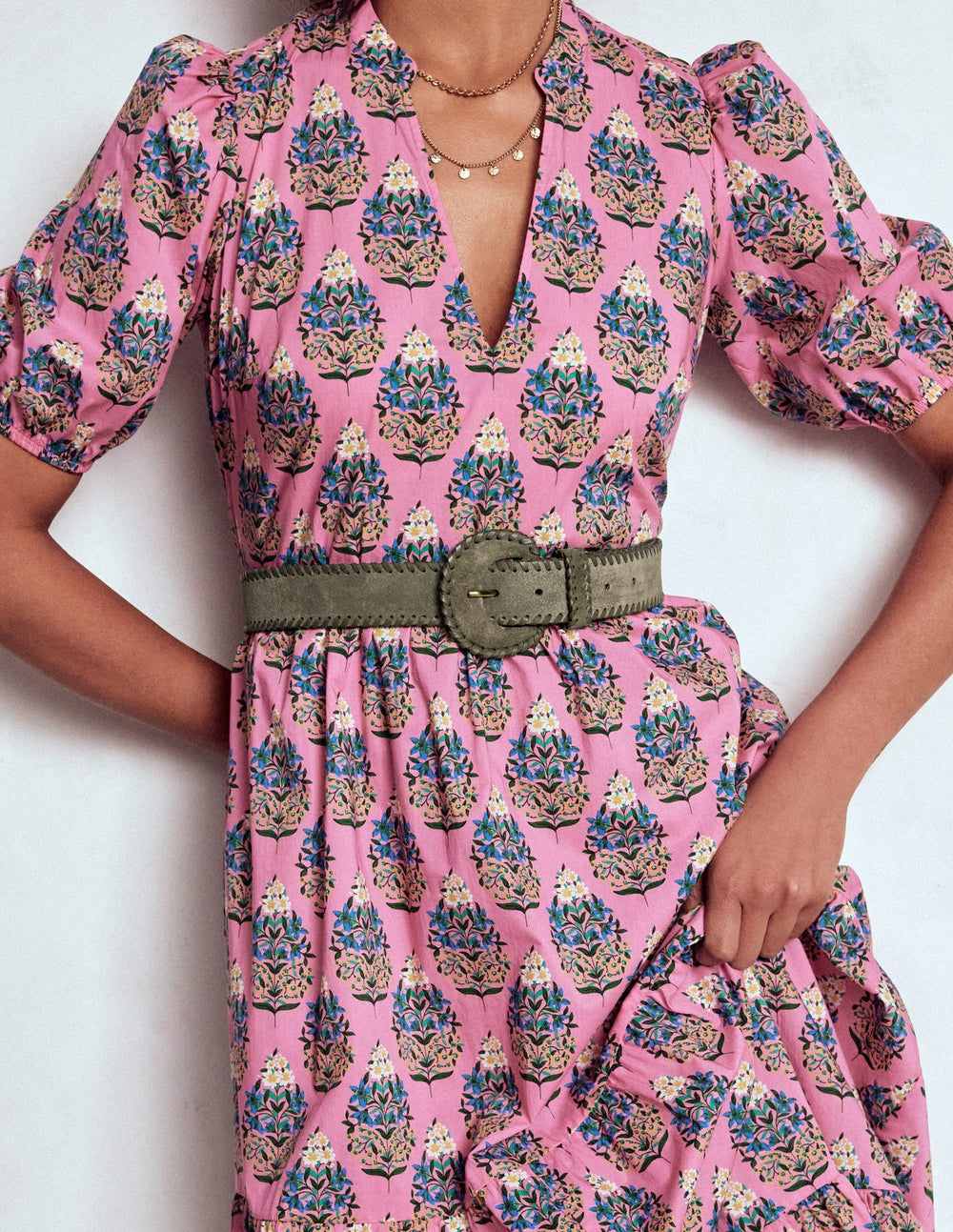 Covered Whipstitch Belt - Deep Olive