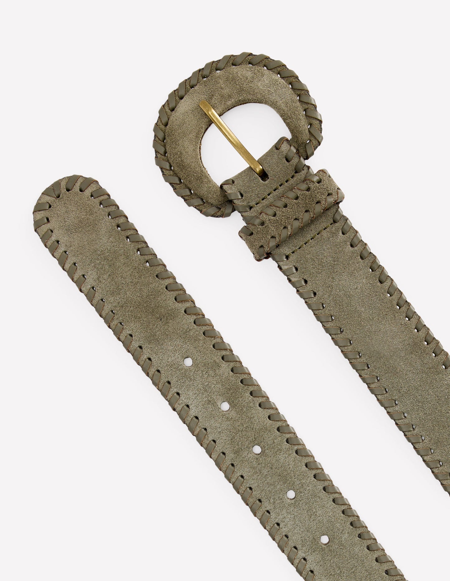 Covered Whipstitch Belt - Deep Olive