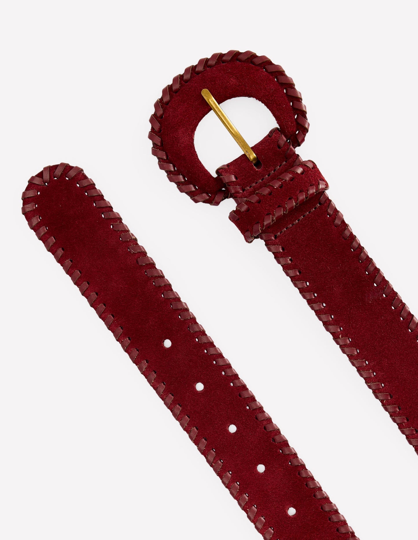 Covered Whipstitch Belt - Oxblood