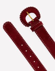 Covered Whipstitch Belt - Oxblood
