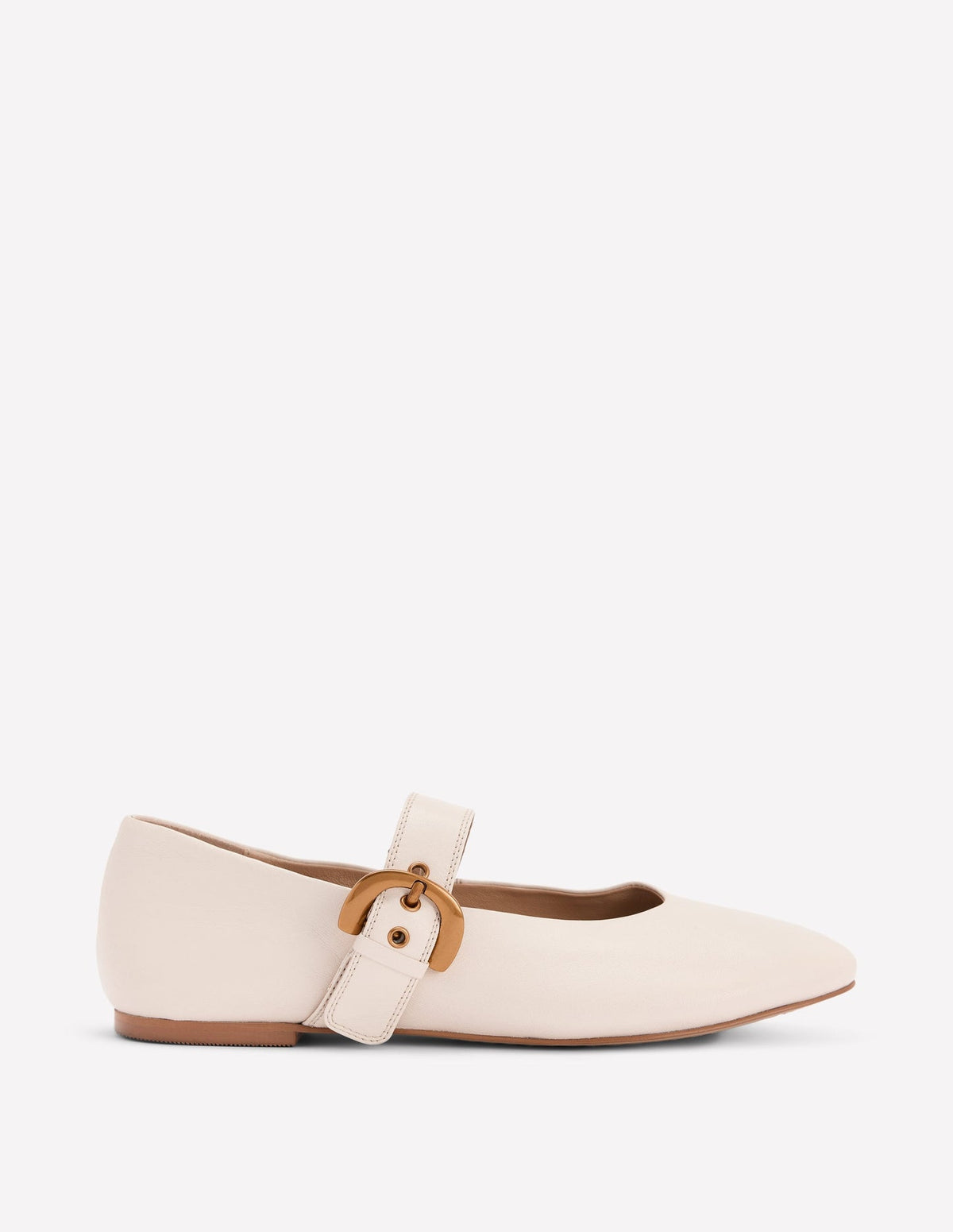 Kylie Flat Buckle Mary Jane - Ecru