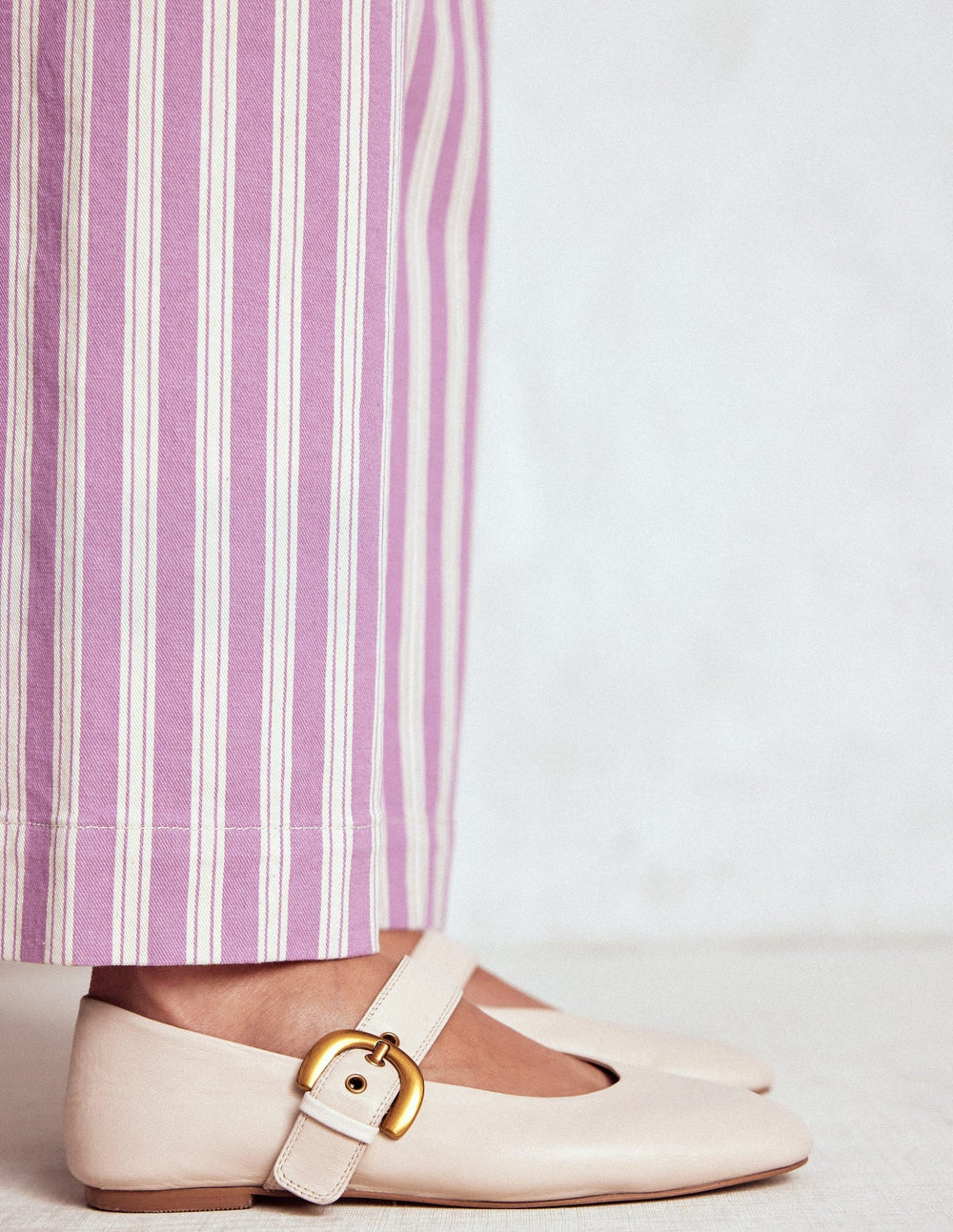 Kylie Flat Buckle Mary Jane - Ecru