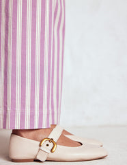 Kylie Flat Buckle Mary Jane - Ecru