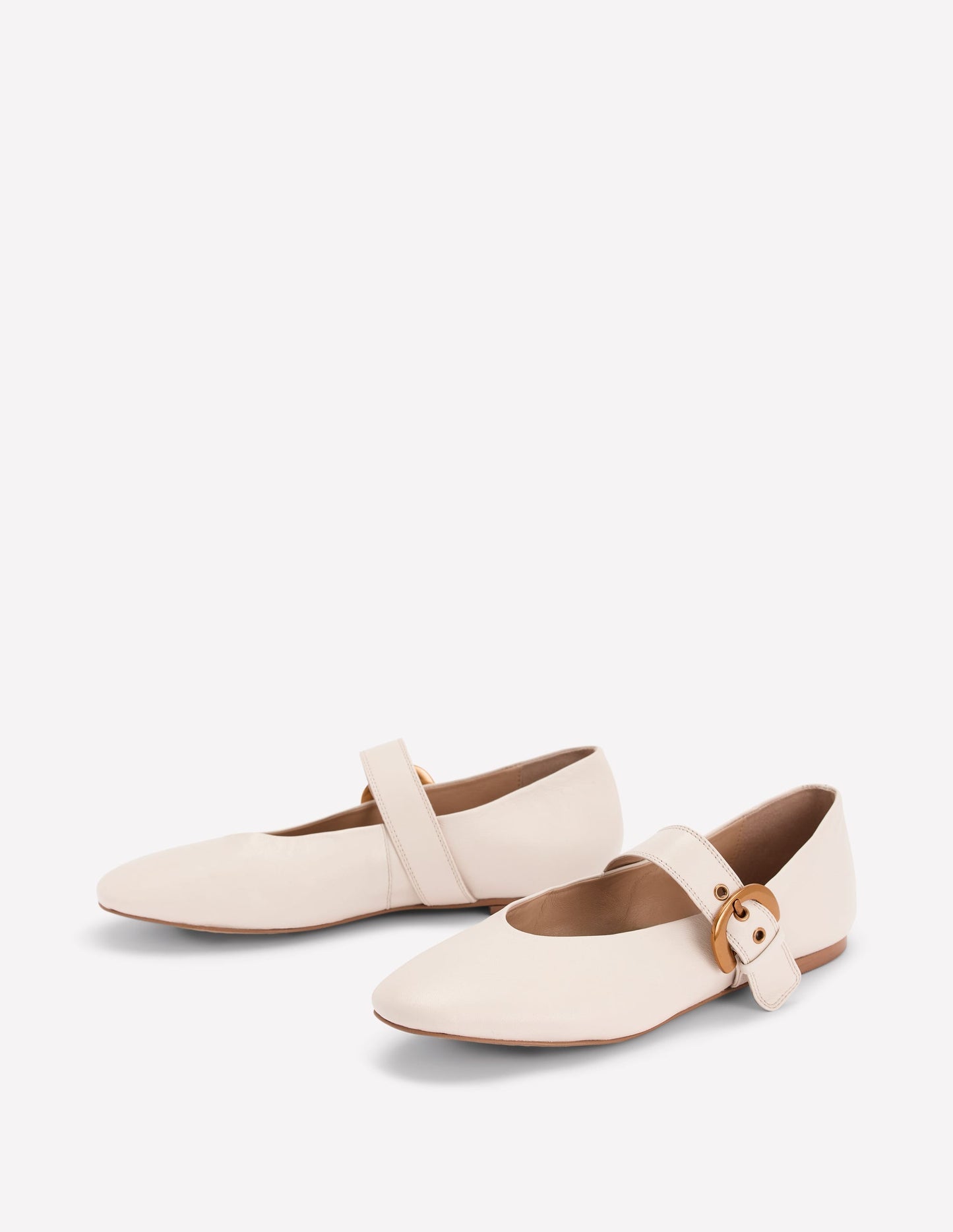 Kylie Flat Buckle Mary Jane - Ecru