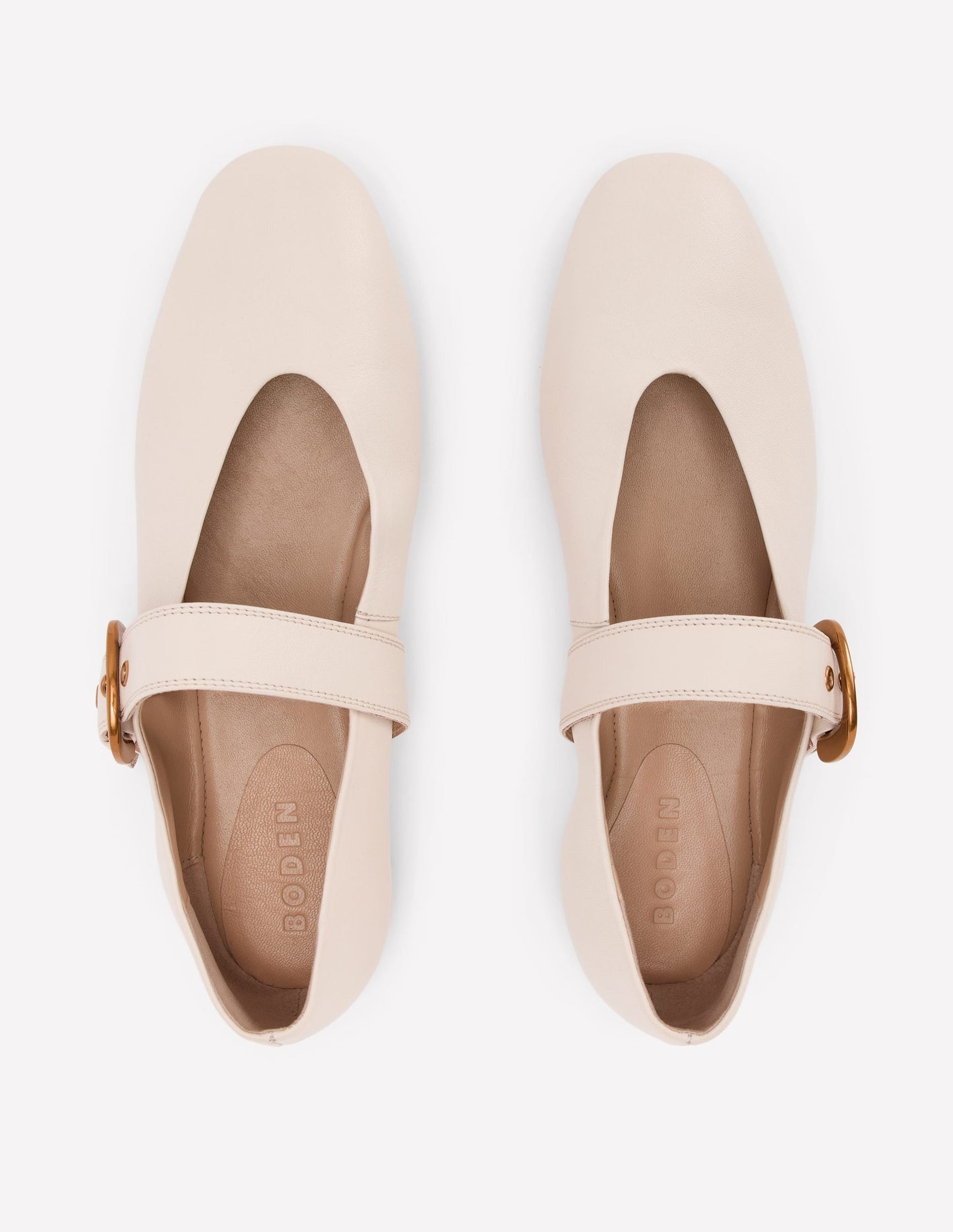 Kylie Flat Buckle Mary Jane - Ecru