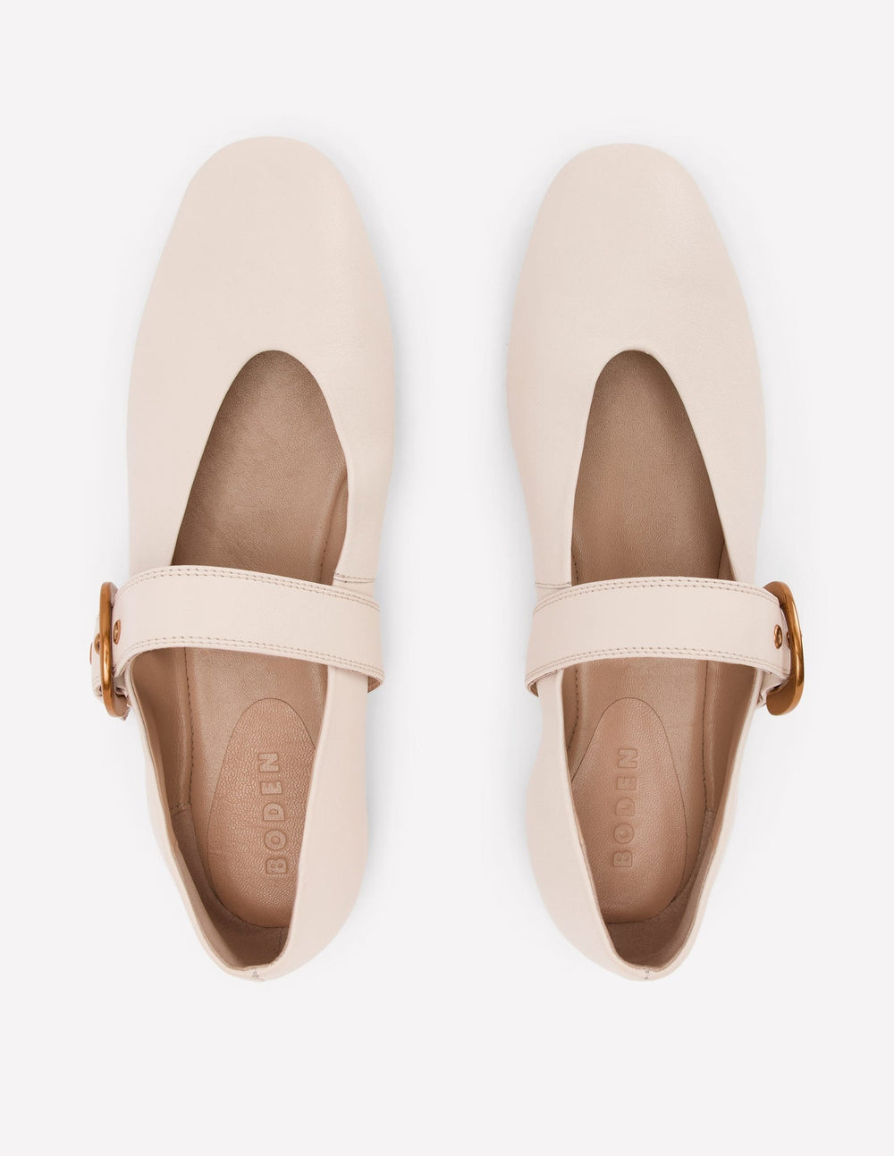 Kylie Flat Buckle Mary Jane - Ecru