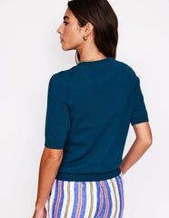 Emilia Cotton Crew T-shirt - Harbour Blue