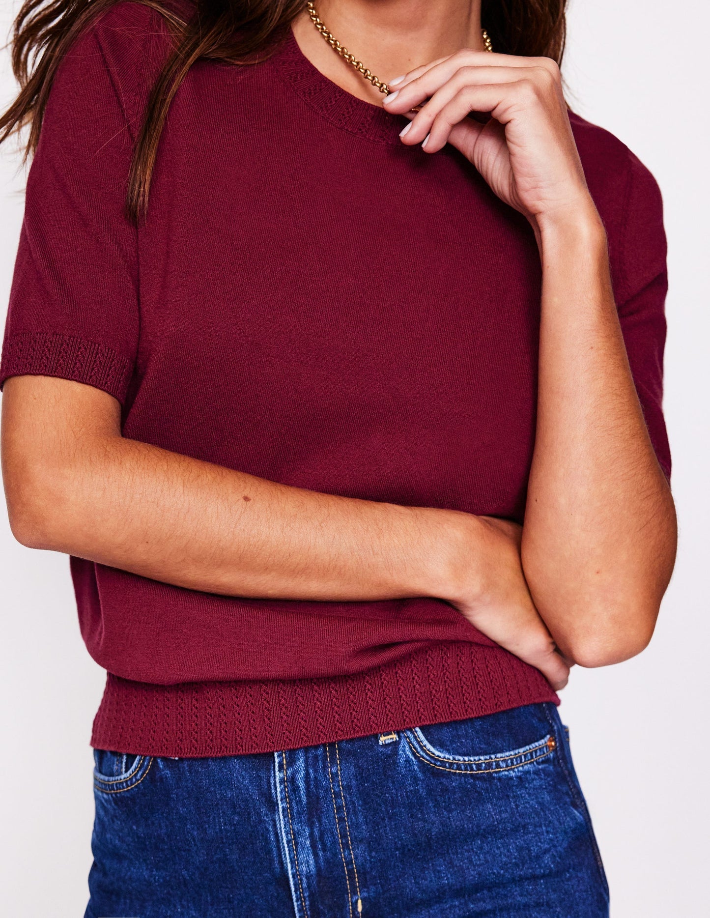 Emilia Cotton Crew T-shirt - Deep Wisteria