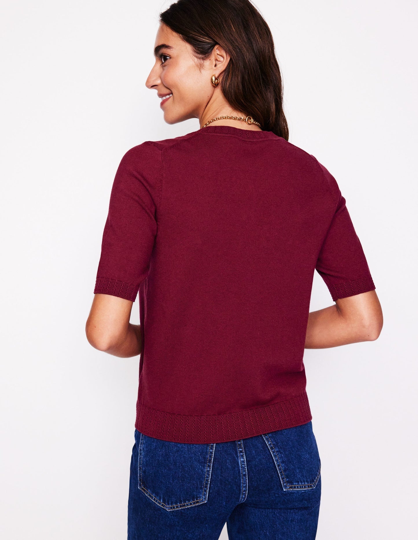 Emilia Cotton Crew T-shirt - Deep Wisteria