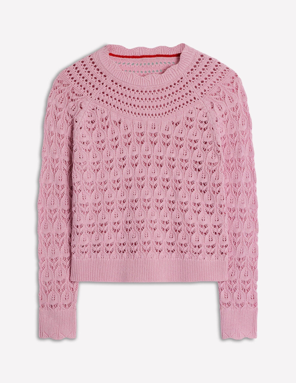 Crochet Mix Stitch Sweater - Formica Pink