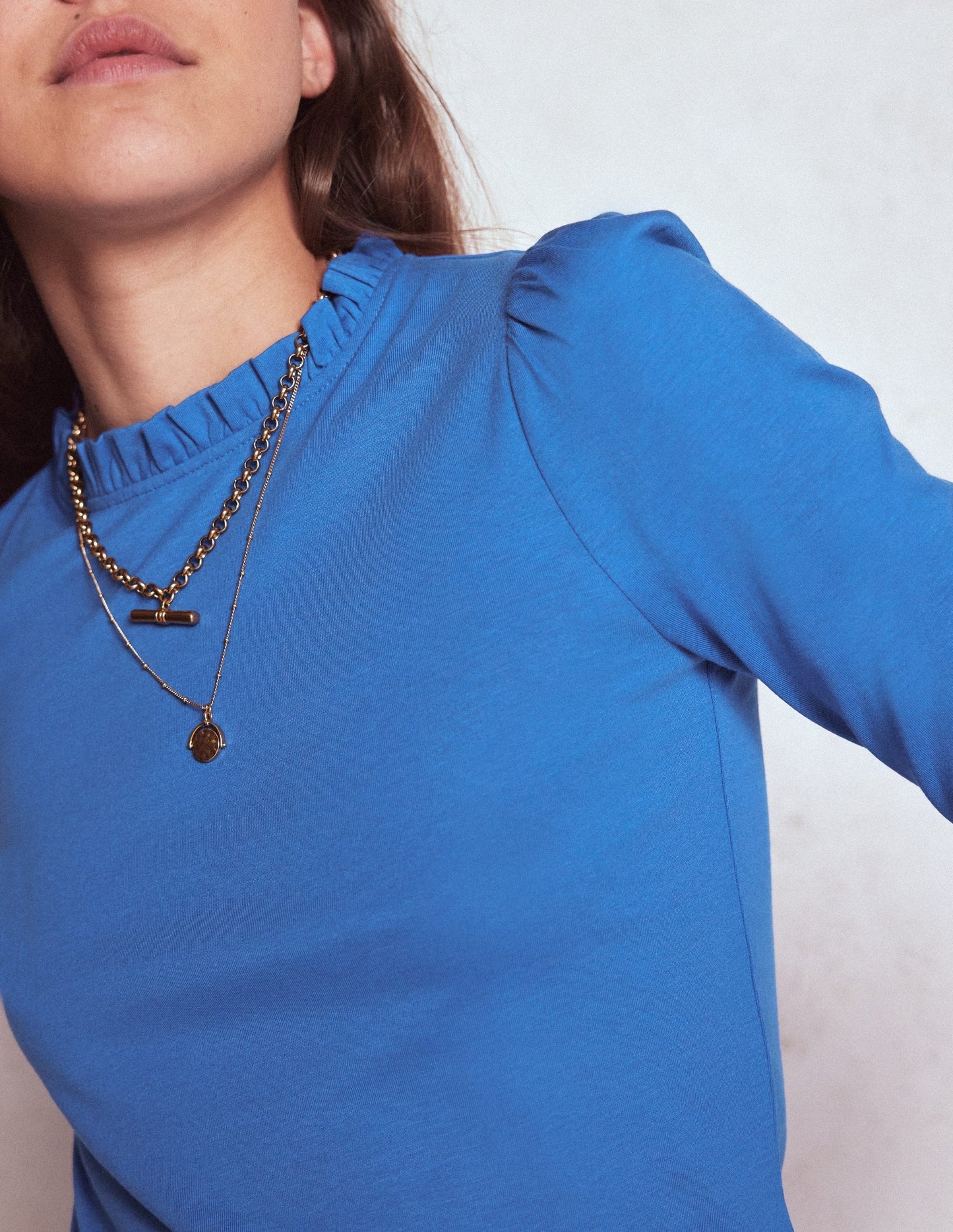 Supersoft Frill Detail Top - Meadow Spring