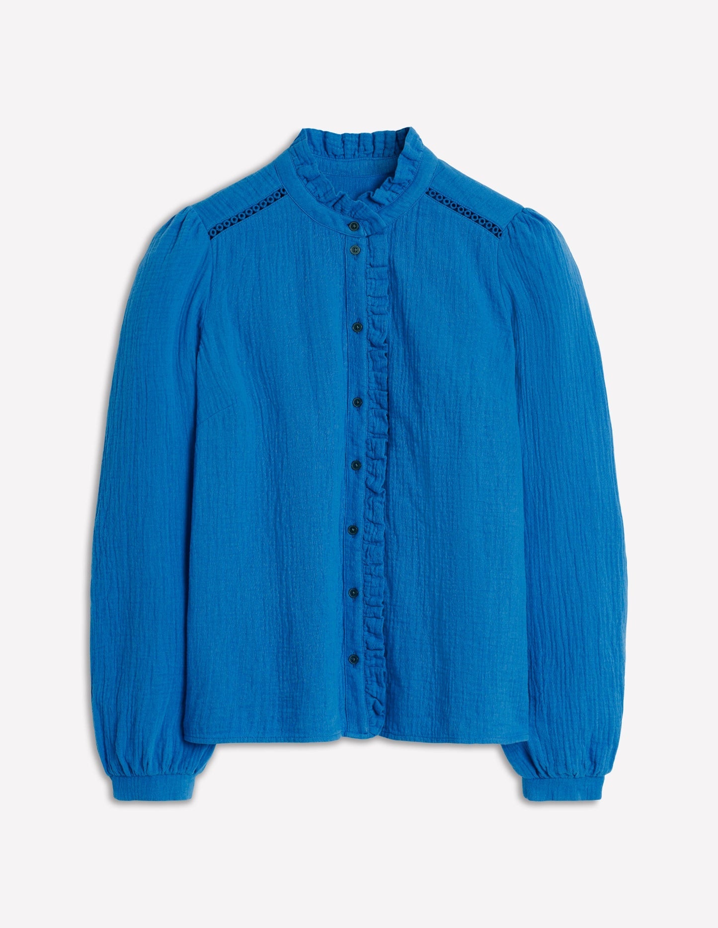 Helena Double Cloth Top - Kingfisher Blue