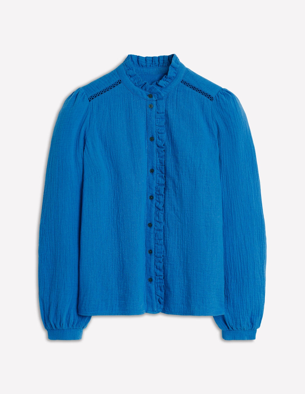 Helena Double Cloth Top - Kingfisher Blue