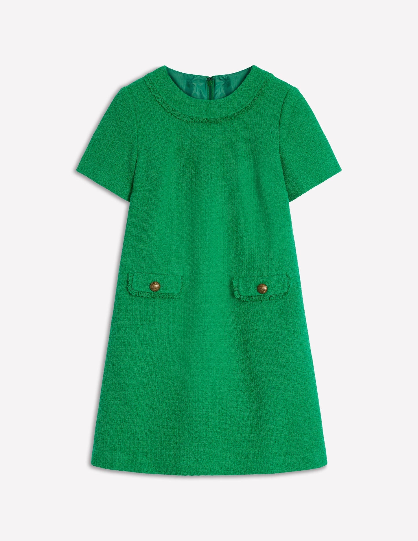 Evita Cotton Shift Dress - Rich Emerald