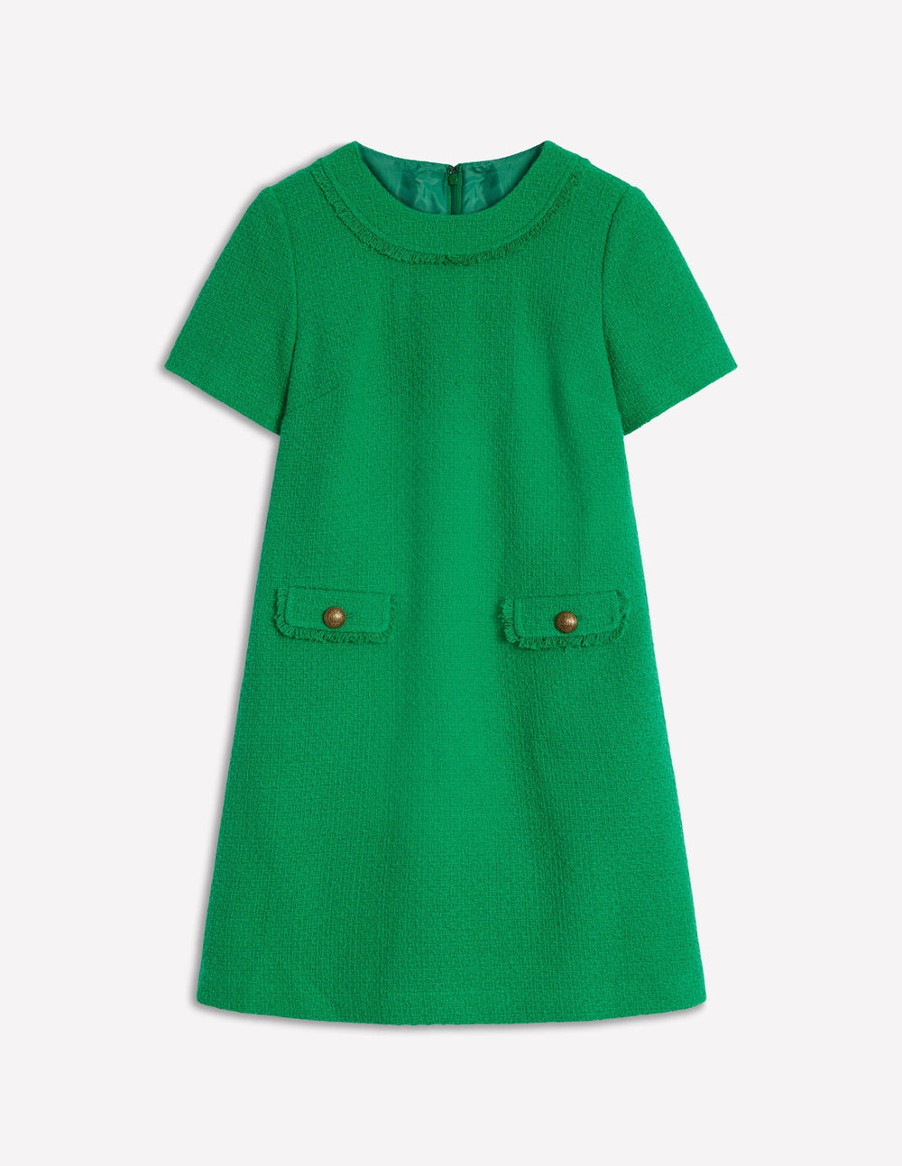 Evita Cotton Shift Dress - Rich Emerald