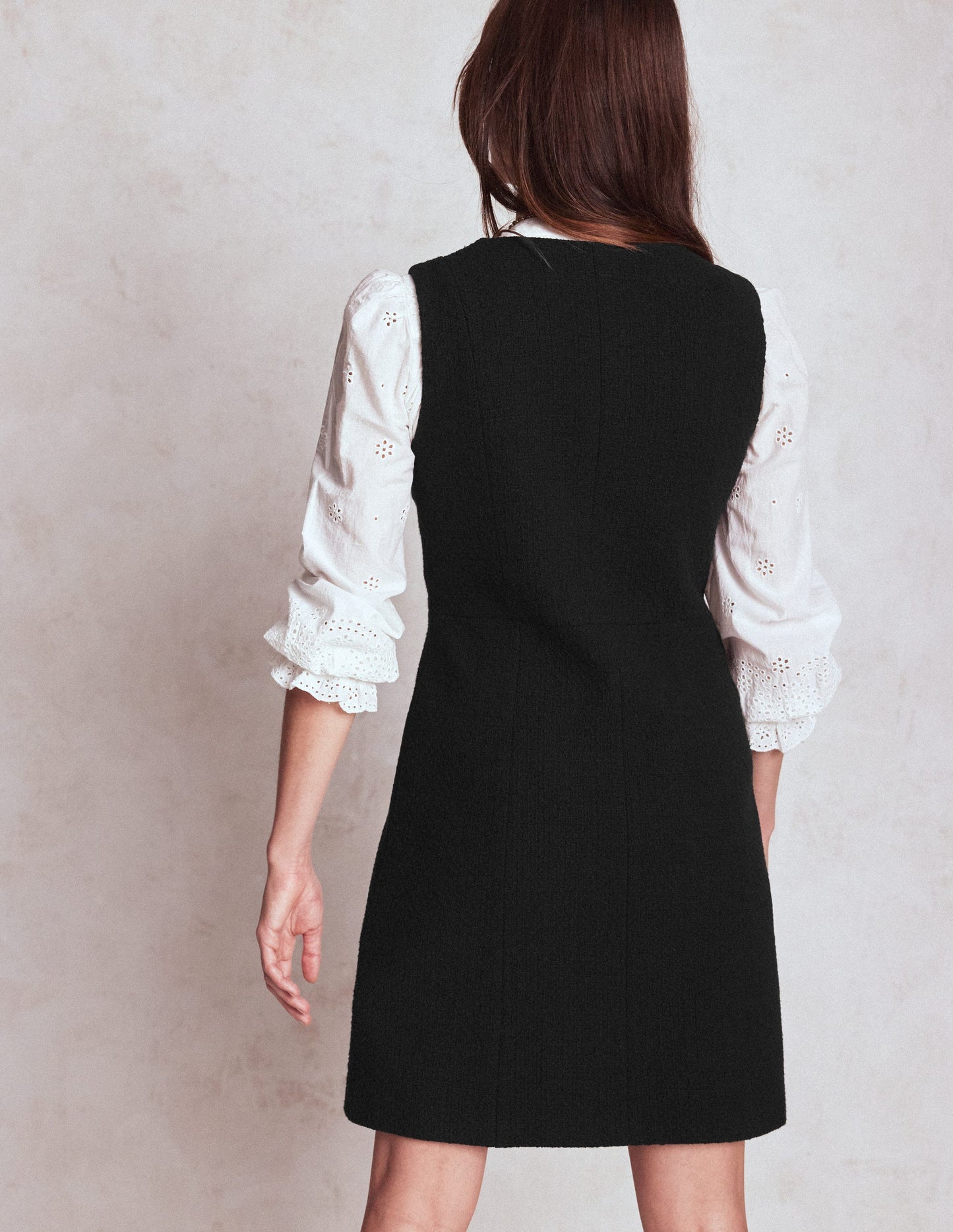 Cotton Texture Shift Dress - Black