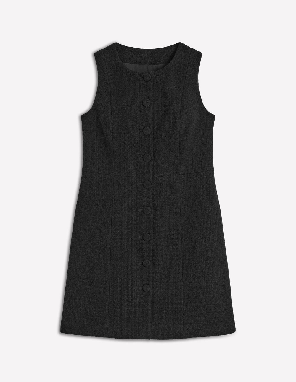 Cotton Texture Shift Dress - Black