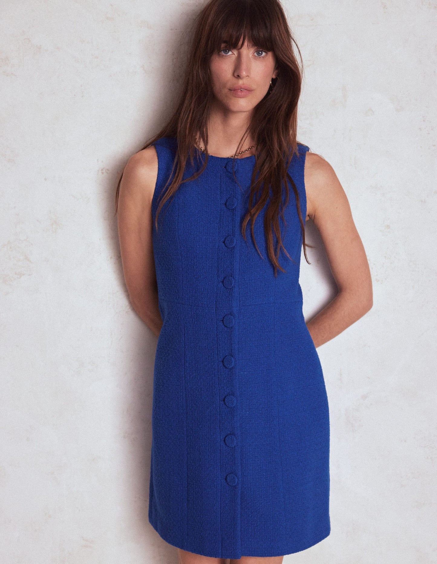 Cotton Texture Shift Dress - Gallery Blue