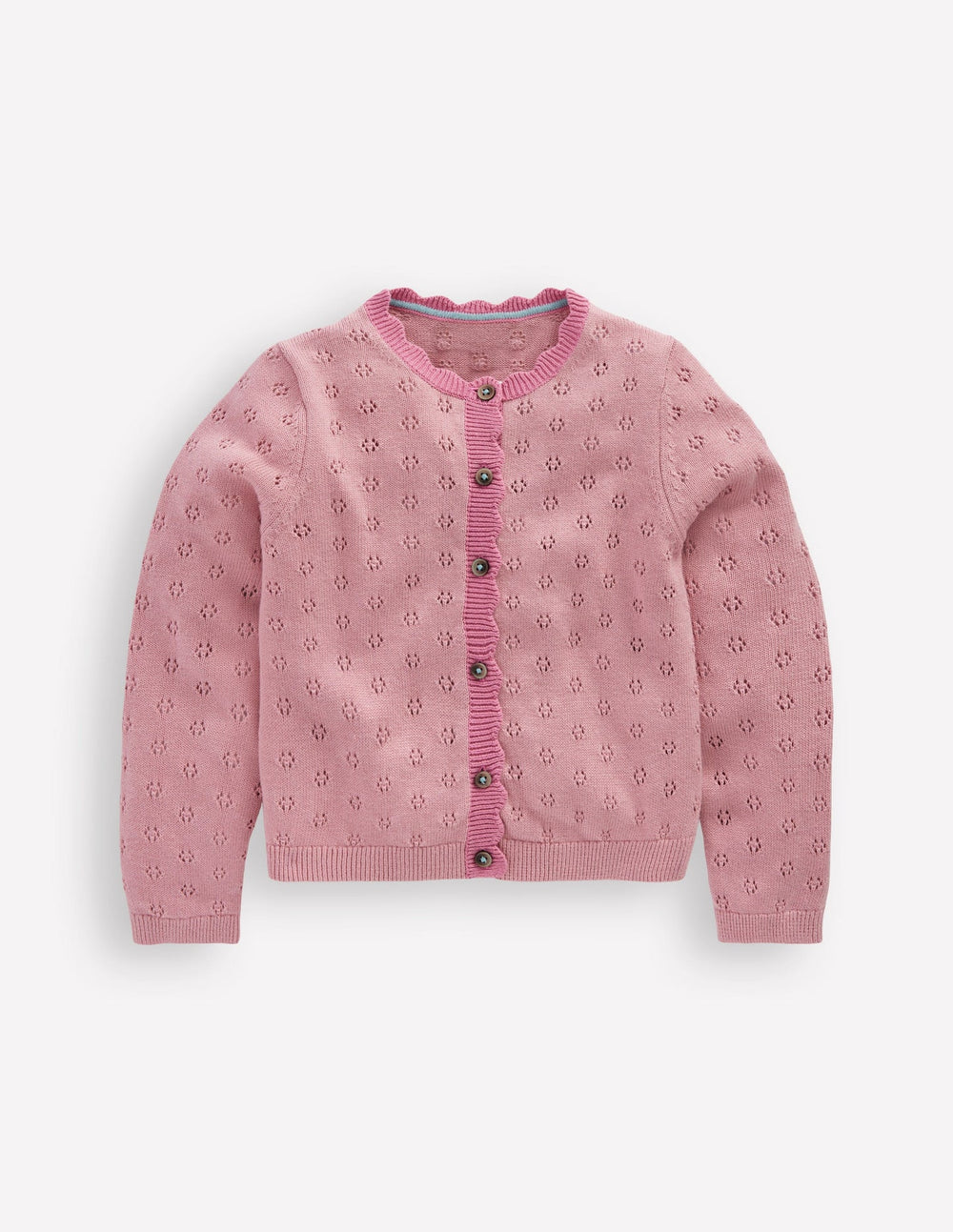 Everyday Scalloped Cardigan - Pink Punch