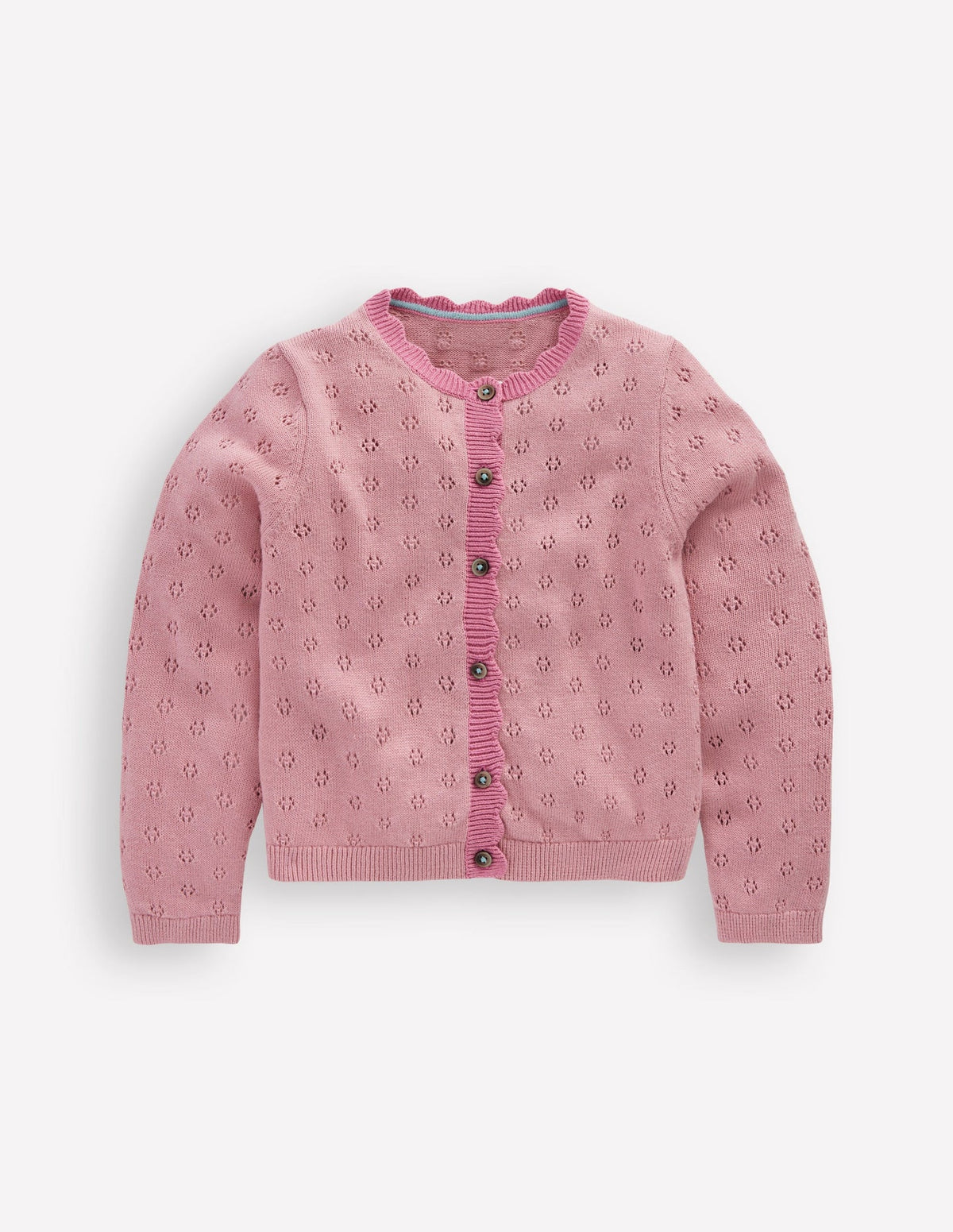 Everyday Scalloped Cardigan - Pink Punch
