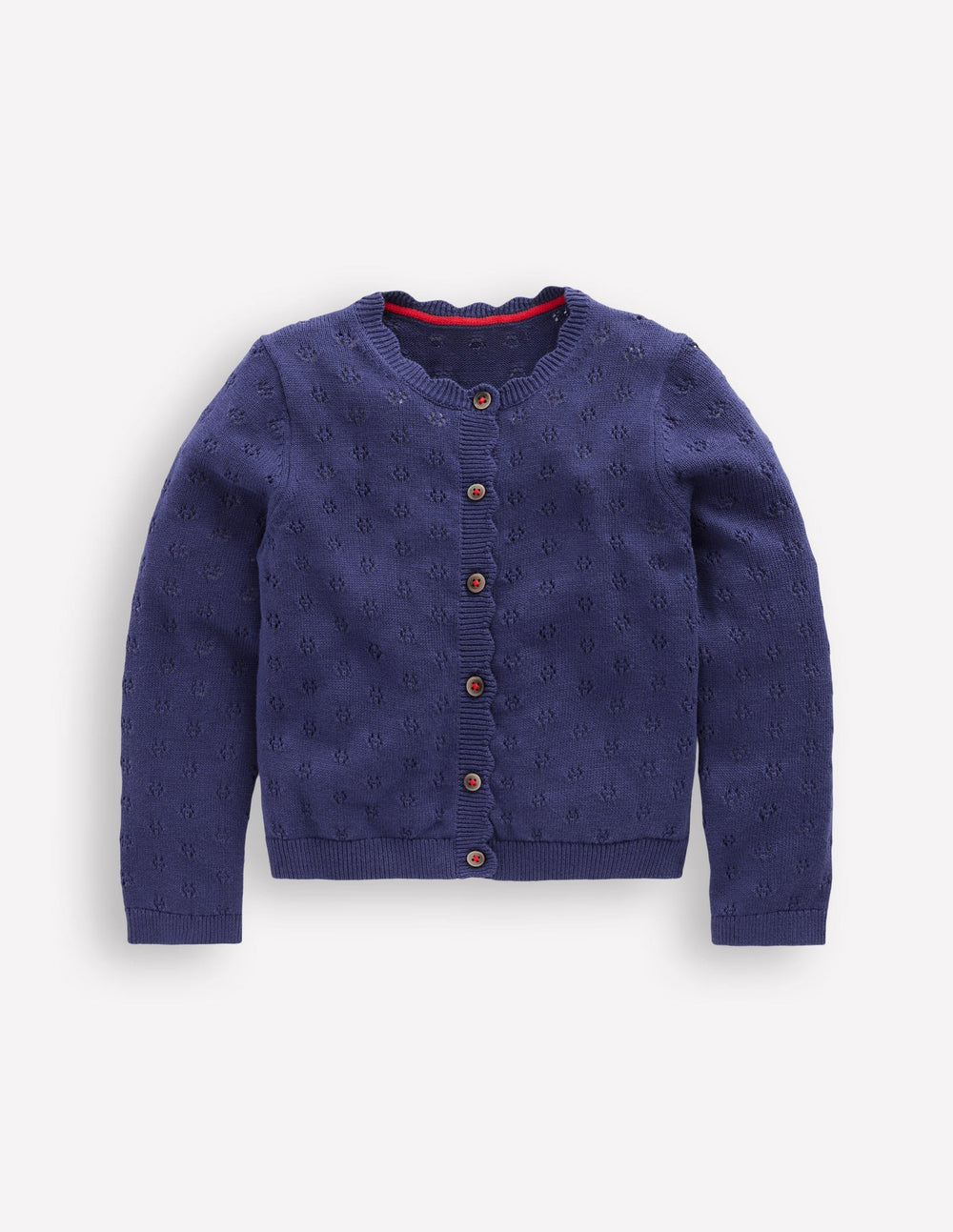 Everyday Scalloped Cardigan - College Navy