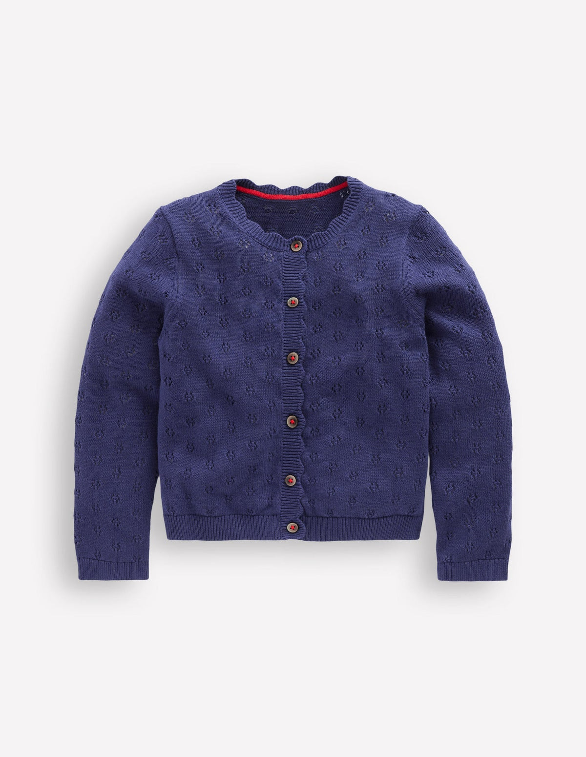 Everyday Scalloped Cardigan - College Navy