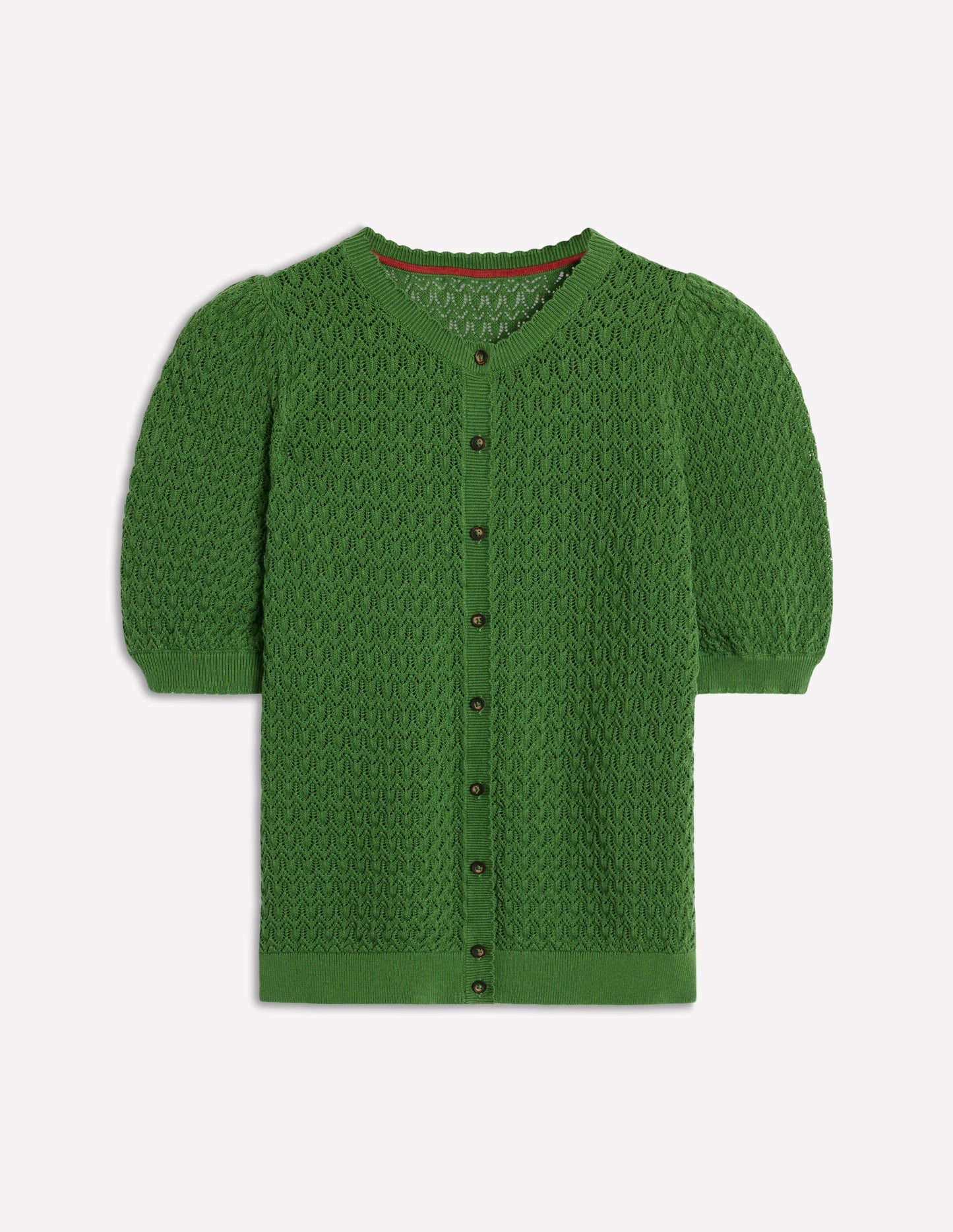 Dot Pointelle Cardigan - Iguana Green