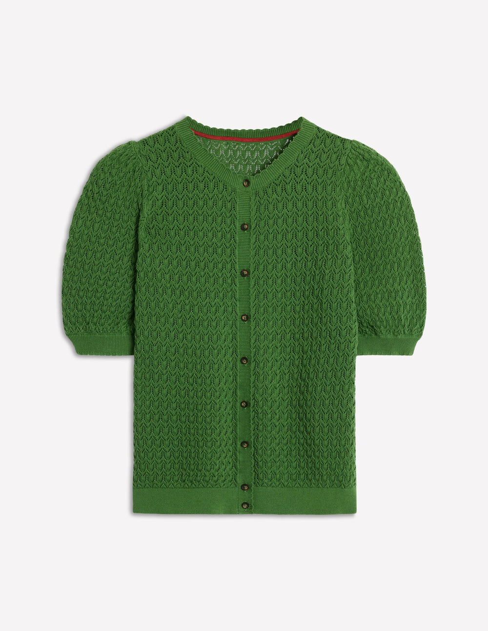 Dot Pointelle Cardigan - Iguana Green