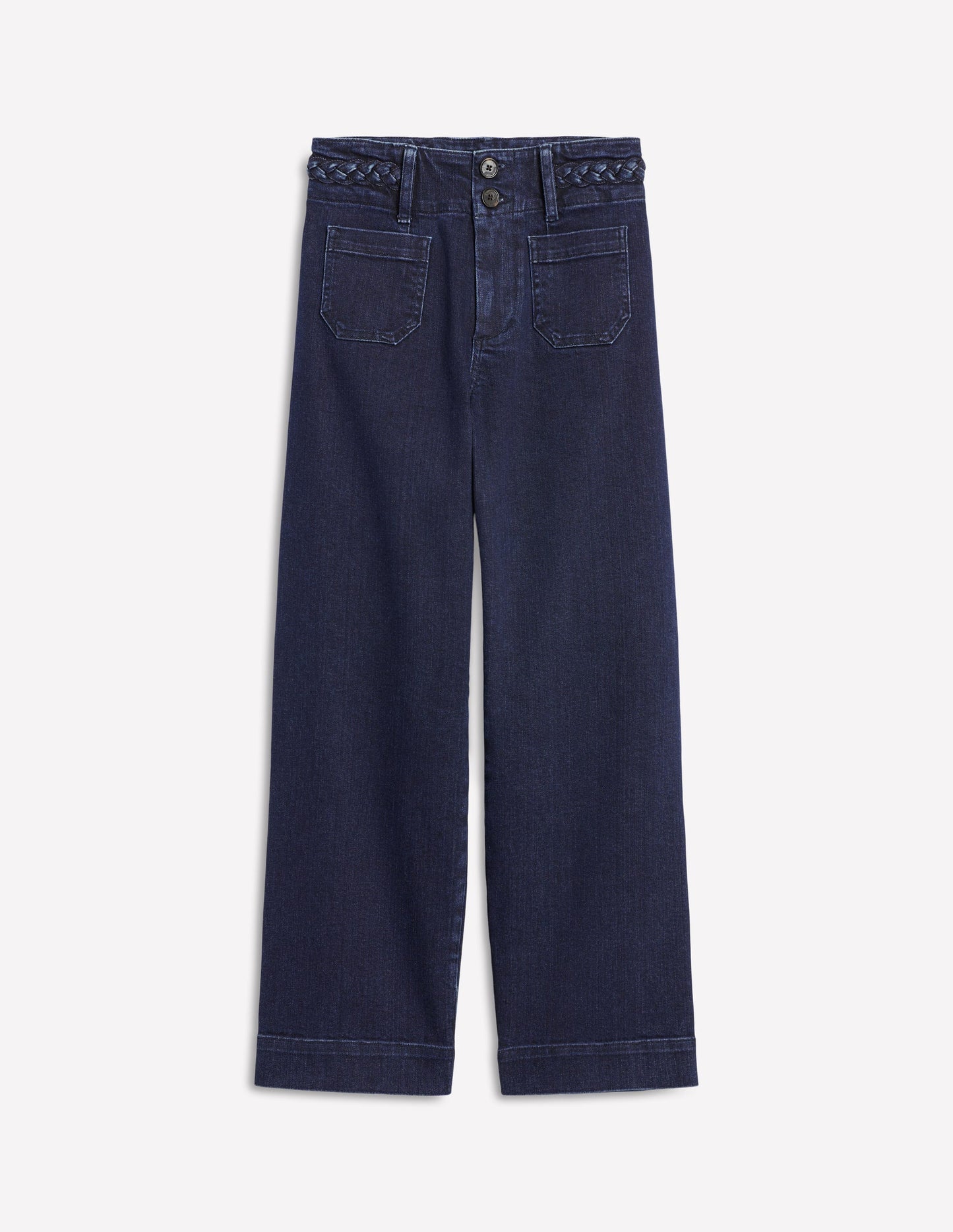 Patch Pocket Cropped Pants - Indigo Braid
