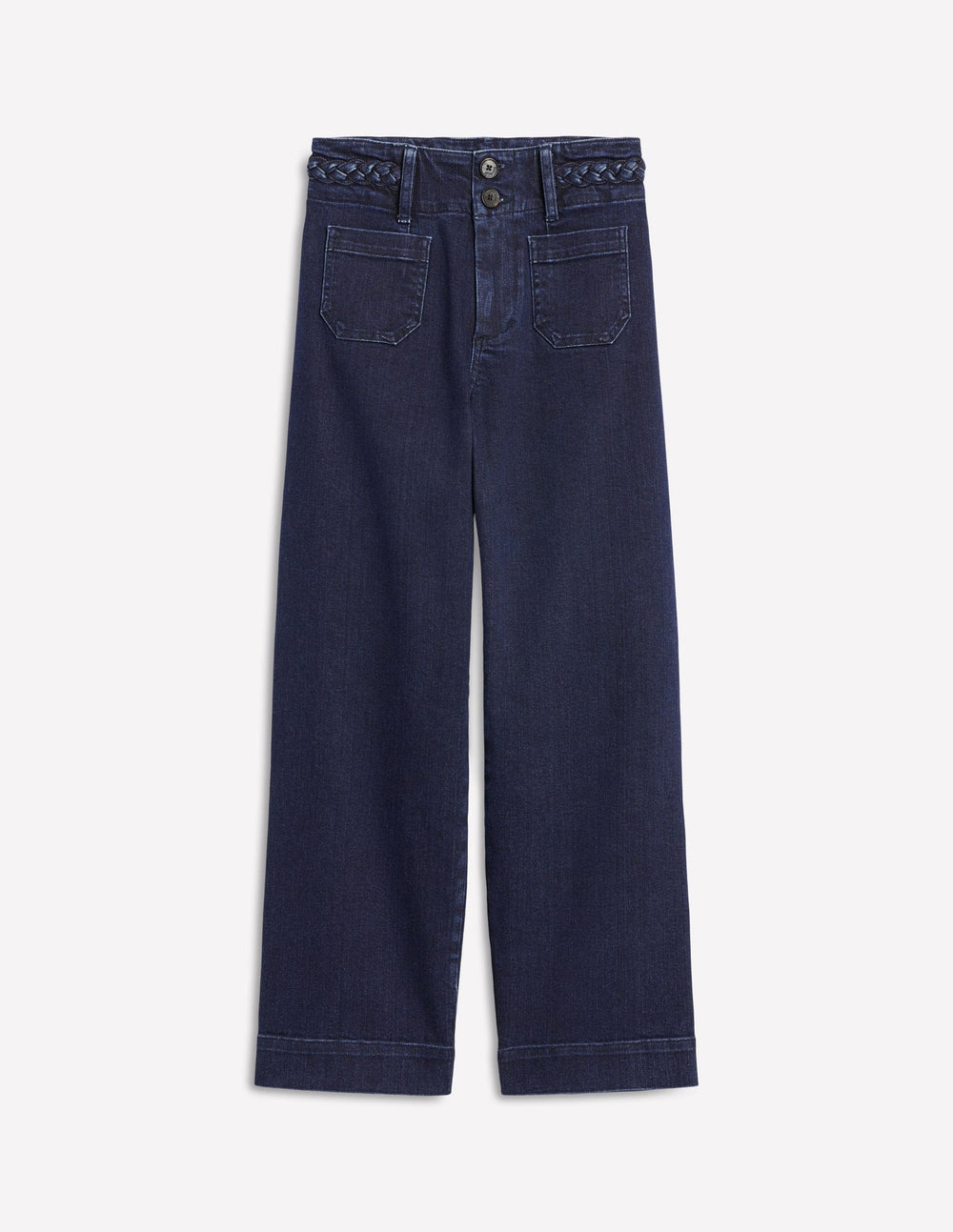 Patch Pocket Cropped Pants - Indigo Braid