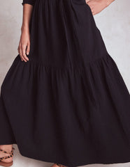Cecily Double Cloth Midi Dress - Midnight Blue