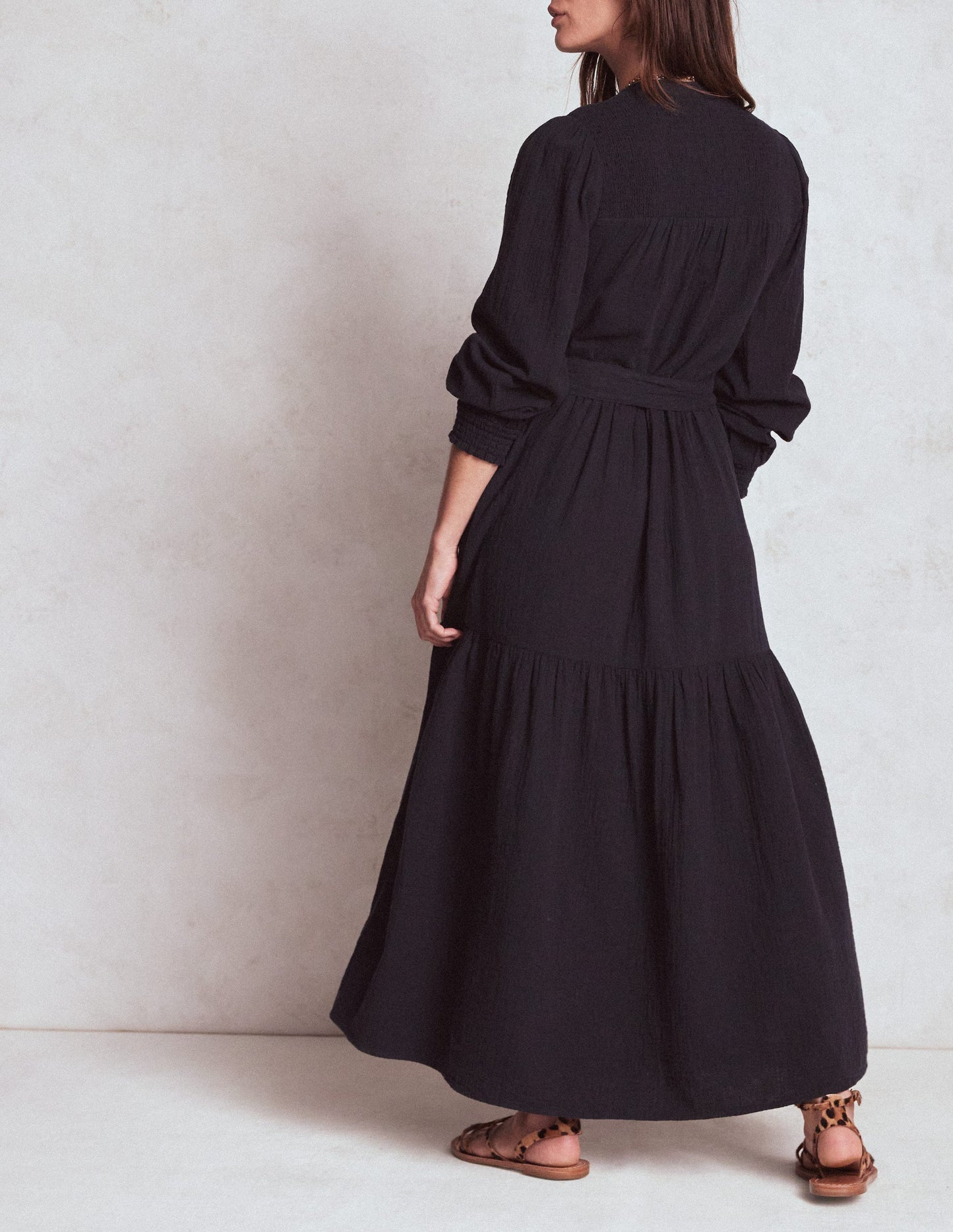 Cecily Double Cloth Midi Dress - Midnight Blue
