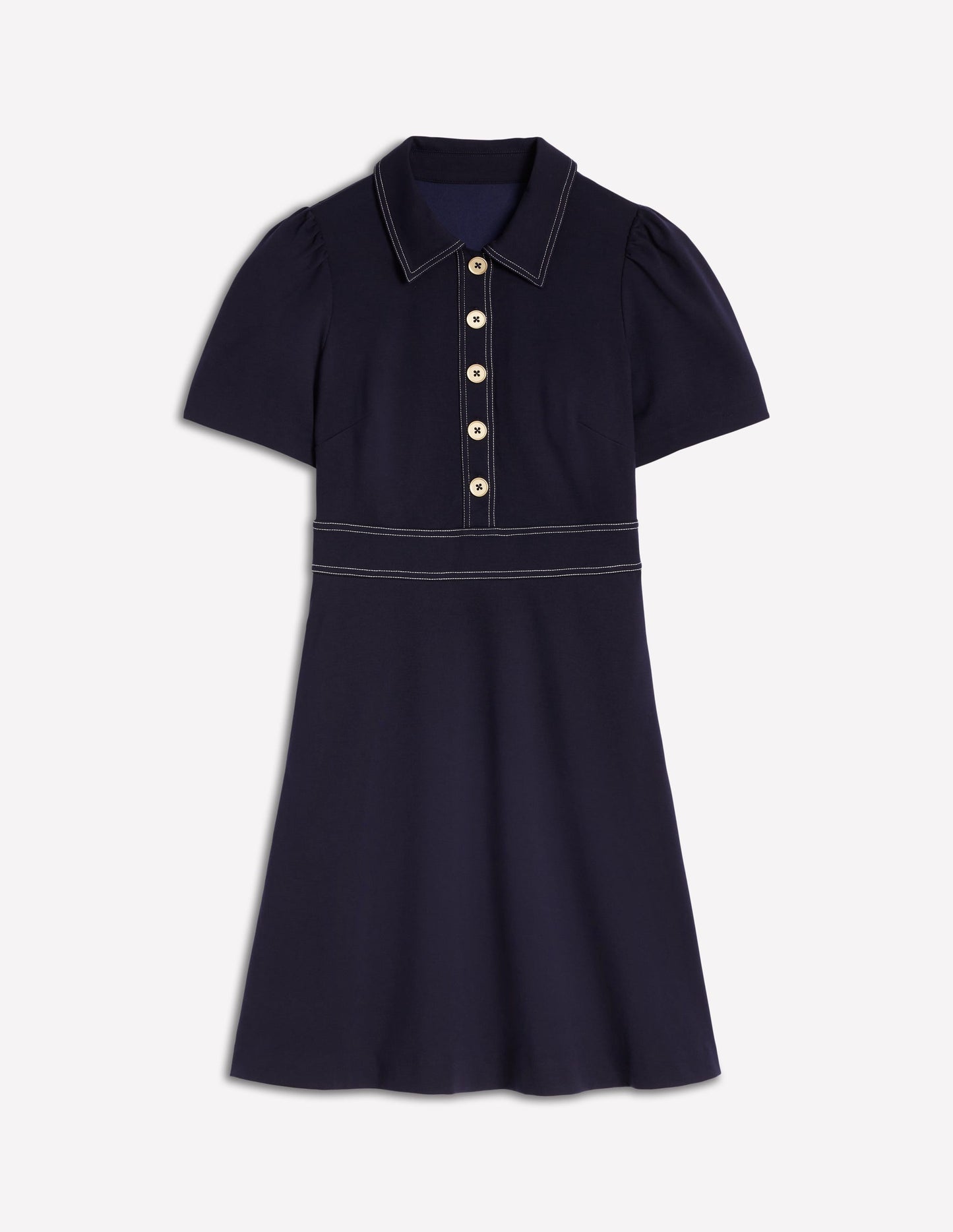 Nicolette Ponte Shirt Dress - Navy