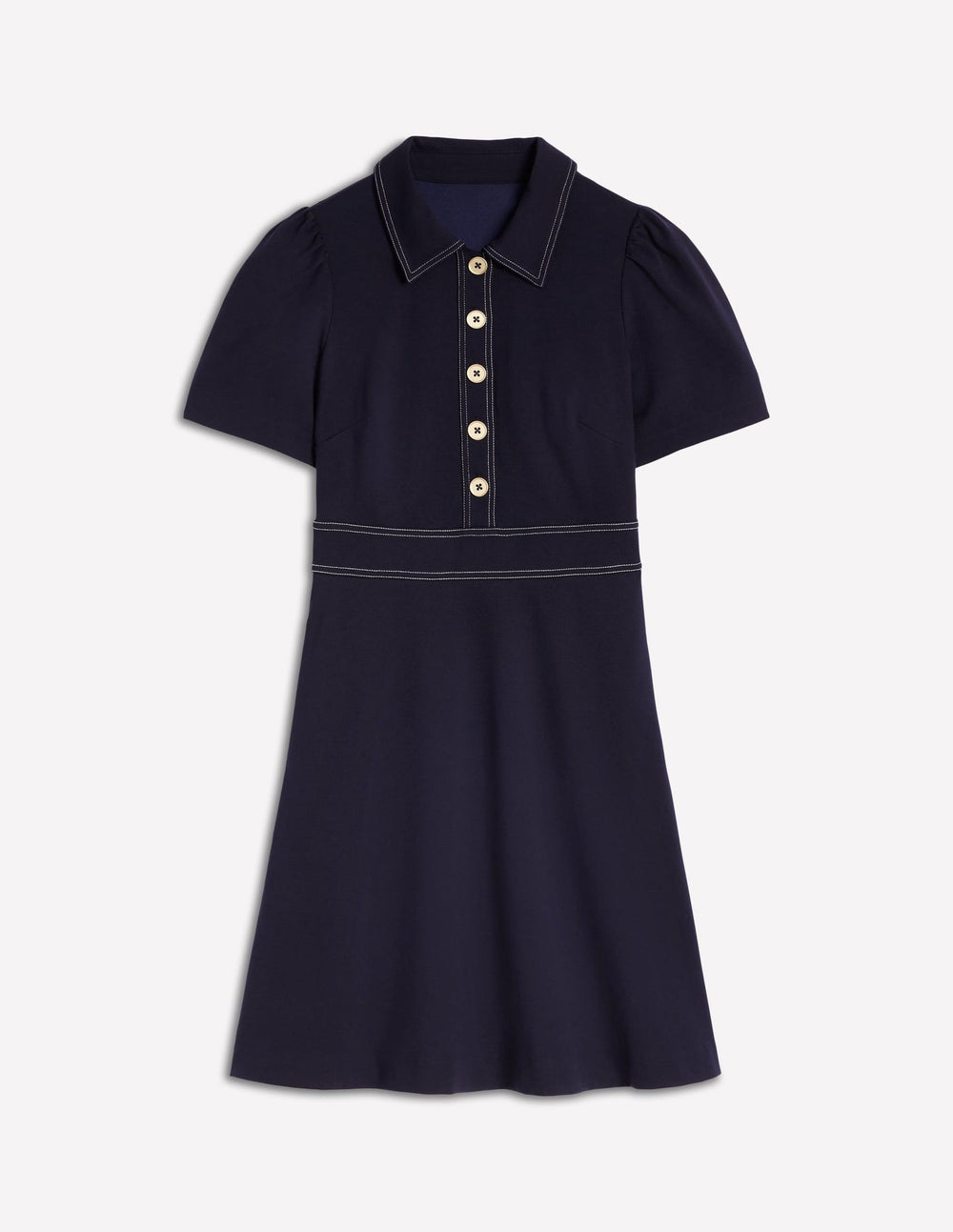Nicolette Ponte Shirt Dress - Navy