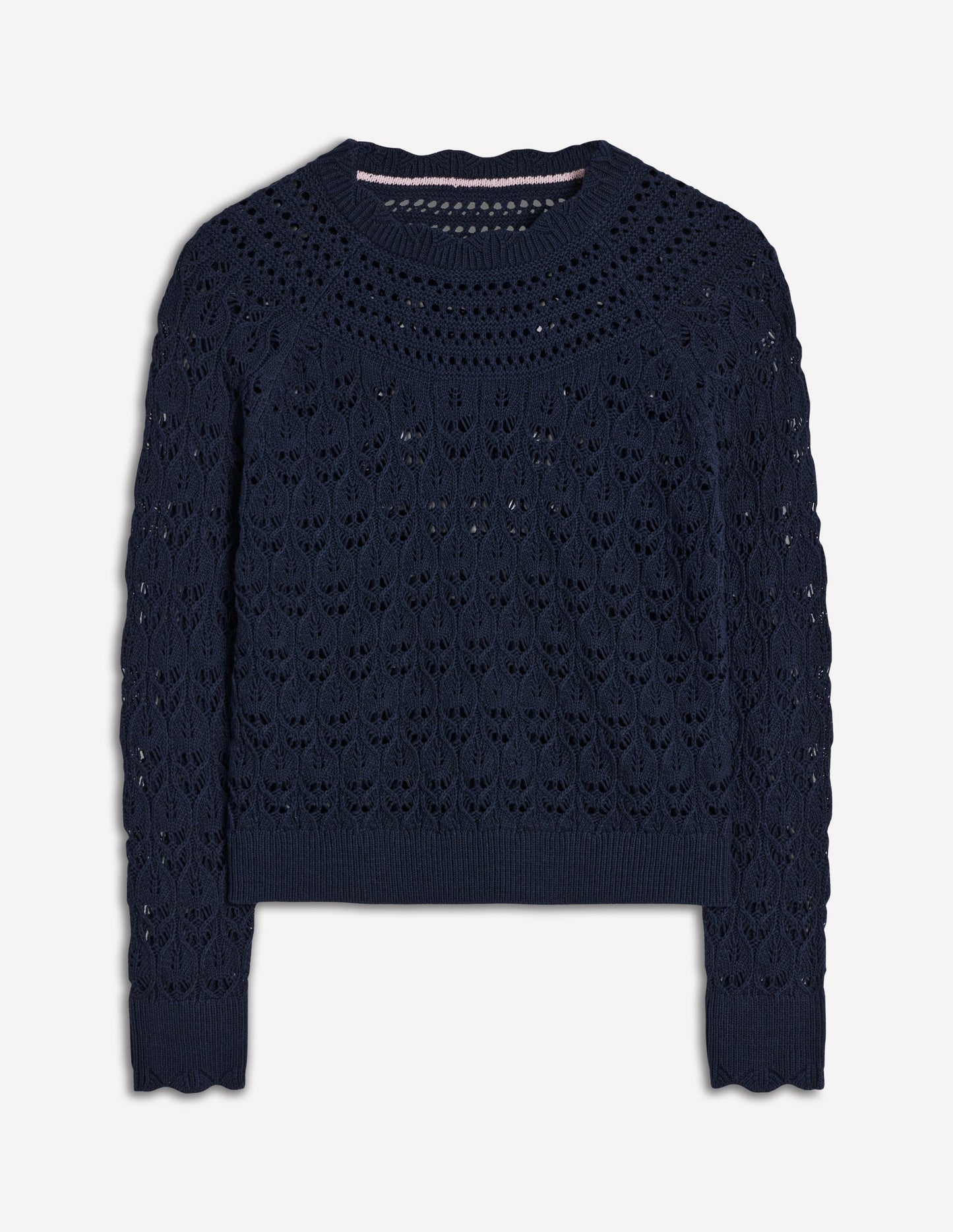 Crochet Mix Stitch Sweater - Navy