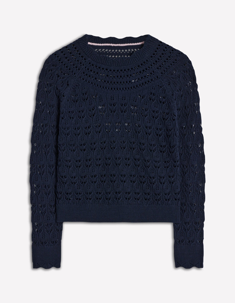 Crochet Mix Stitch Sweater - Navy