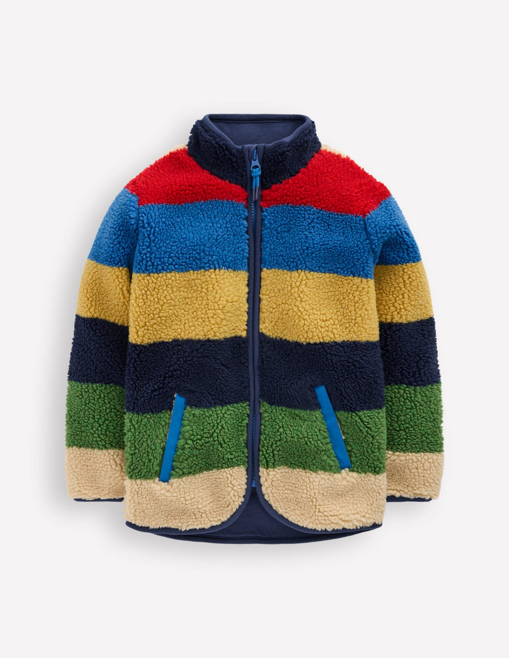 Cosy Borg Jacket - Multi Stripe