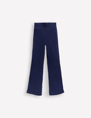 Ribbed Flare Leggings - College Navy
