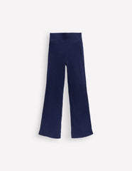 Ribbed Flare Leggings - College Navy