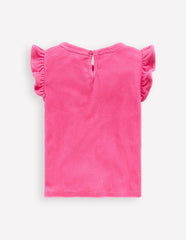Relaxed Towelling Top - Sorbet Pink